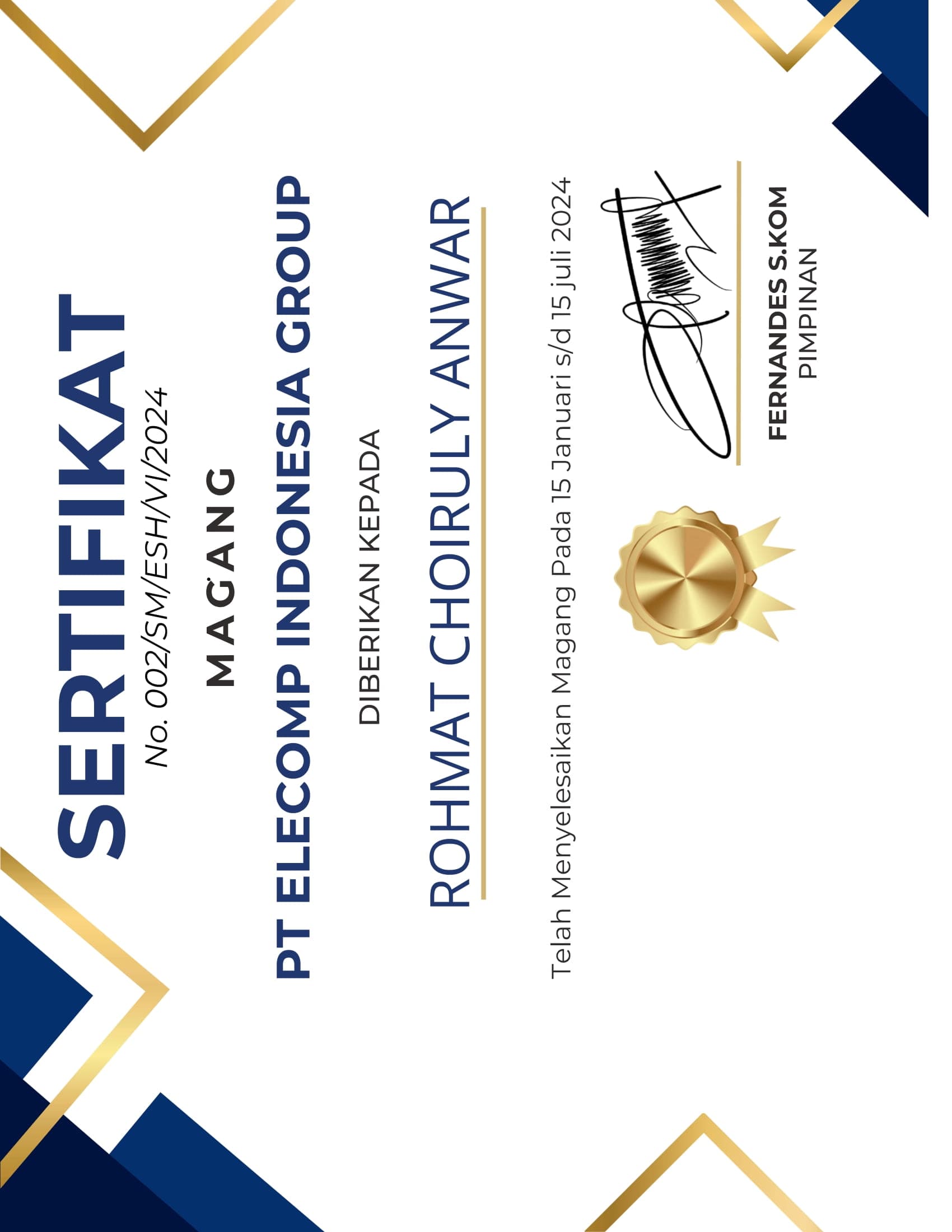 Internship Certificate